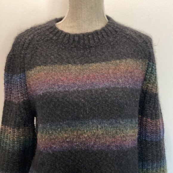 RAQUEL ALLEGRA SWEATER RAINBOW STRIPED ALPACA KNIT PULLOVER​​​​​​​ - Picture 6 of 15